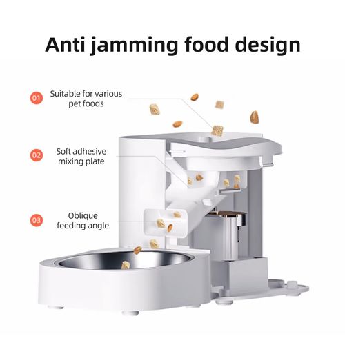 Pet Auto Feeder with WiFi - Smart Dog, Cat Food Dispenser, 6L Large Capacity, Anti-Clog Design, APP Control & Voice Recorder for Hassle-Free Feeding While Traveling