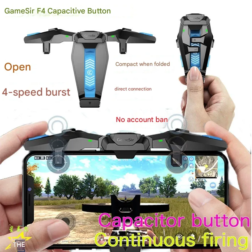 GameSir F4 Game Controller with Wolfhawk Physical Burst Capacitive Firepower, Portable Buttons for Mobile Games and Battle Royale.