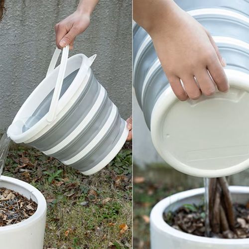 Portable Collapsible Bucket - Foldable Water Storage Container for Camping, Hiking, Fishing | Lightweight Sink Basin for Washing Face, Cooking, Foot Soak (Compact Travel Design)
