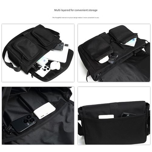 Men's Nylon Crossbody Bag — Techwear Style, Magnetic Closure Shoulder Bag — Premium Look, Large Capacity