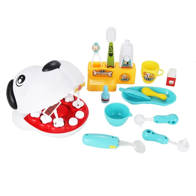 Pet dentist play house toys children's simulation scene simulation cute rabbit shape care tooth extraction tools