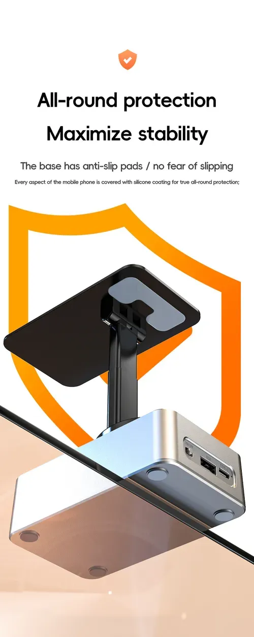 2025 3-in-1 Foldable Phone Stand with Bluetooth Speaker & Power Bank - 360° Rotation, Hands-Free Calling, Portable Charging Station for Office or Travel or Home🔥