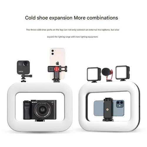 Rechargeable mobile video light with desktop stand, perfect for TikTok, YouTube shooting and selfie beauty lighting