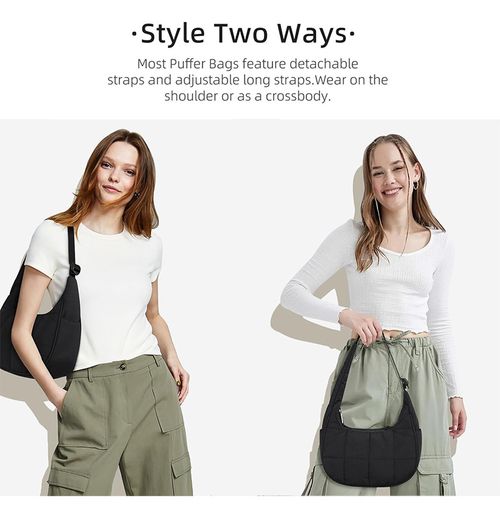 New Fashion Women's Small Quilted Nylon Shoulder Bag – Adjustable Crossbody & Handbag with Spacious Wallet Compartment | Lightweight & Stylish