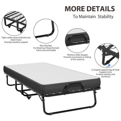 Folding bed office home single bed simple lunch break nap can be stored home portable bed