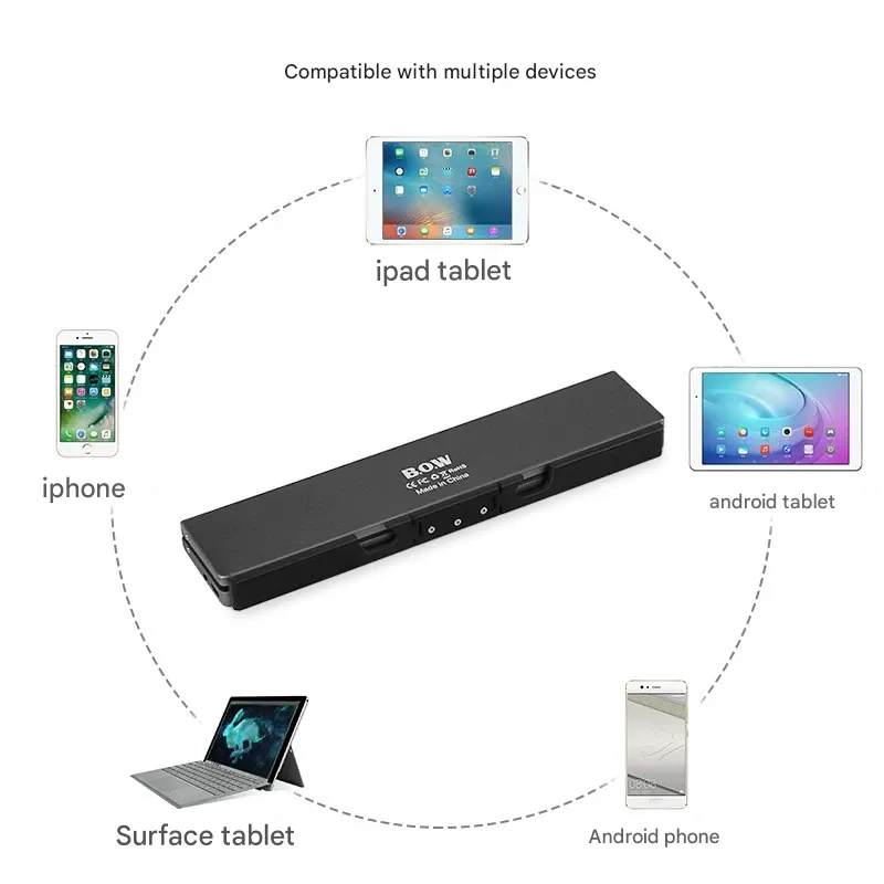 BOW Folding Bluetooth Keyboard Apple iPad Android App Suitable for Tablet Phone Universal Small and Portable