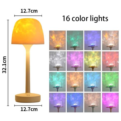 The best gift you will ever get. High-foot water ripple atmosphere table lamp romantic interest gift projection remote control night light couple gift sixteen colors plus remote control