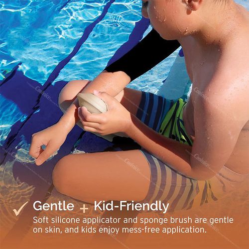 Children's sun protection artifact silicone sunscreen applicator ball sponge back applicator lotion dispenser