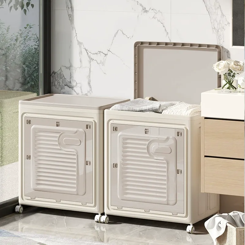 Folding storage box household large capacity thickened clothes storage box living room bedroom with lid plastic storage box