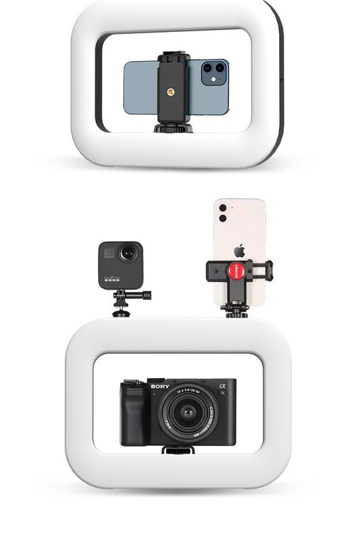 Rechargeable mobile video light with desktop stand, perfect for TikTok, YouTube shooting and selfie beauty lighting