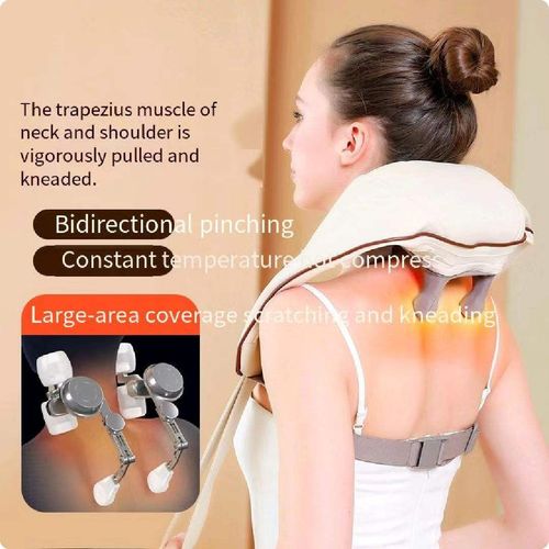 Low Stock Neck massager, shoulder and neck protector, dual-purpose for waist and neck, trapezius muscle electric heating, simulates human hand kneading shawl