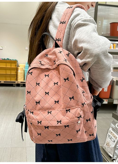 Cute schoolbag for female college students, fashionable bowknot backpack, Japanese style, versatile travel computer backpack