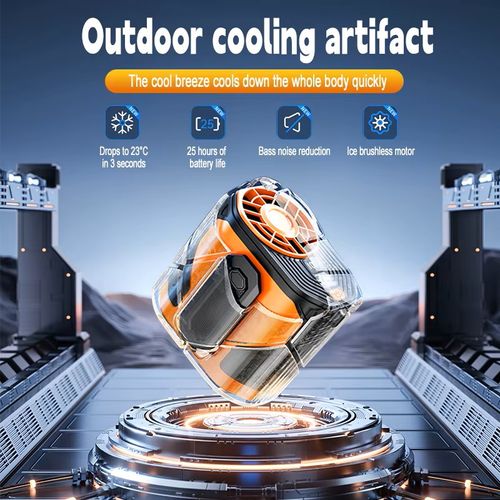 Portable fast cooInstant Cooling! USB Rechargeable LED Wind Speed Waist Fan – Mini Clip-On, Hanging Neck Fan, 3-Speed Adjustable, Summer Must-Haveling! USB charging LED wind speed waist fan Mini hanging neck waist fan with three-speed adjustment A must-have in summer