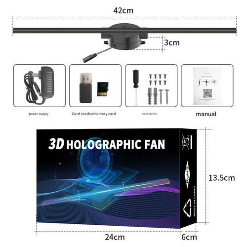 3D Holographic Fan Display | 360° Air Imaging | Naked-Eye Floating Ads | Perfect for Mall Restaurant Exhibition