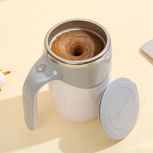 Smart Charging & Magnetic Stirring Stainless Steel Auto-Rotating Lazy Coffee Cup - Portable Office Magnetic Stirring Mug with Long Battery Life