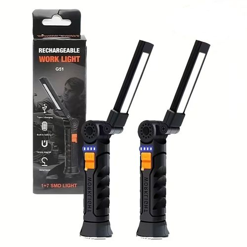 USB Rechargeable COB LED Work Light Large Portable Magnetic Hanging Lamp Cold White Camping Torch Portable Torch for Camping