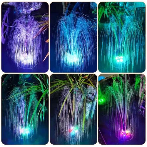 Solar Fountain Pump with Battery & LED Colored Lights — Outdoor Pond & Water Feature Floating Fountain Light