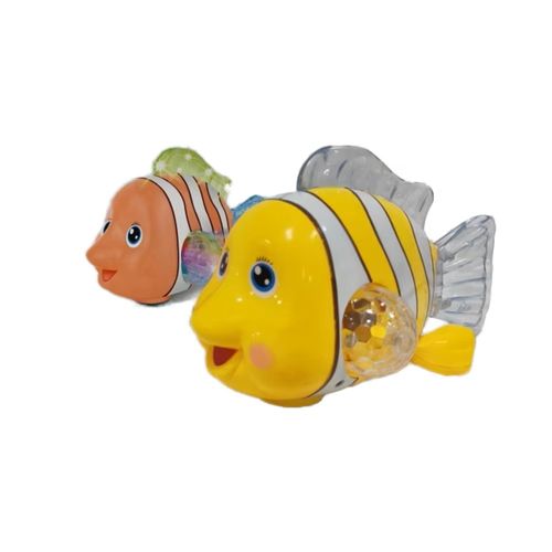 Electric cartoon fish toy universal light music swing simulation small animal children's toys baby early education soothing toys swimming music fish