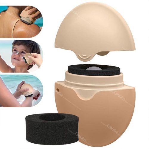 Children's sun protection artifact silicone sunscreen applicator ball sponge back applicator lotion dispenser