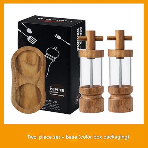 Manual black pepper grinder transparent acrylic pepper jar adjustable coarse and fine pepper seasoning bottle