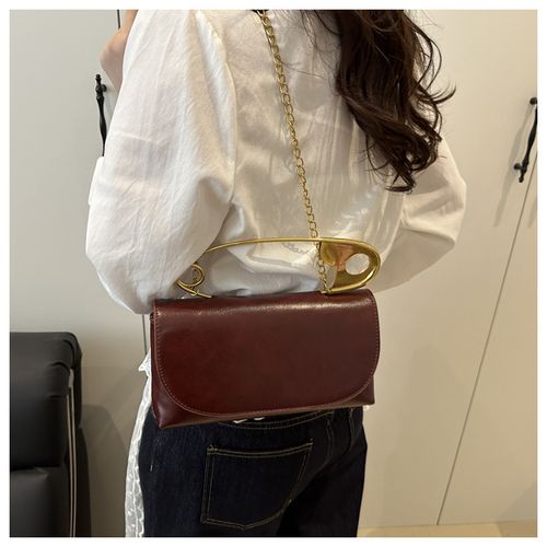 Personalized pin bag women's handbag 2025 new large capacity stylish shoulder bag trendy chain messenger bag