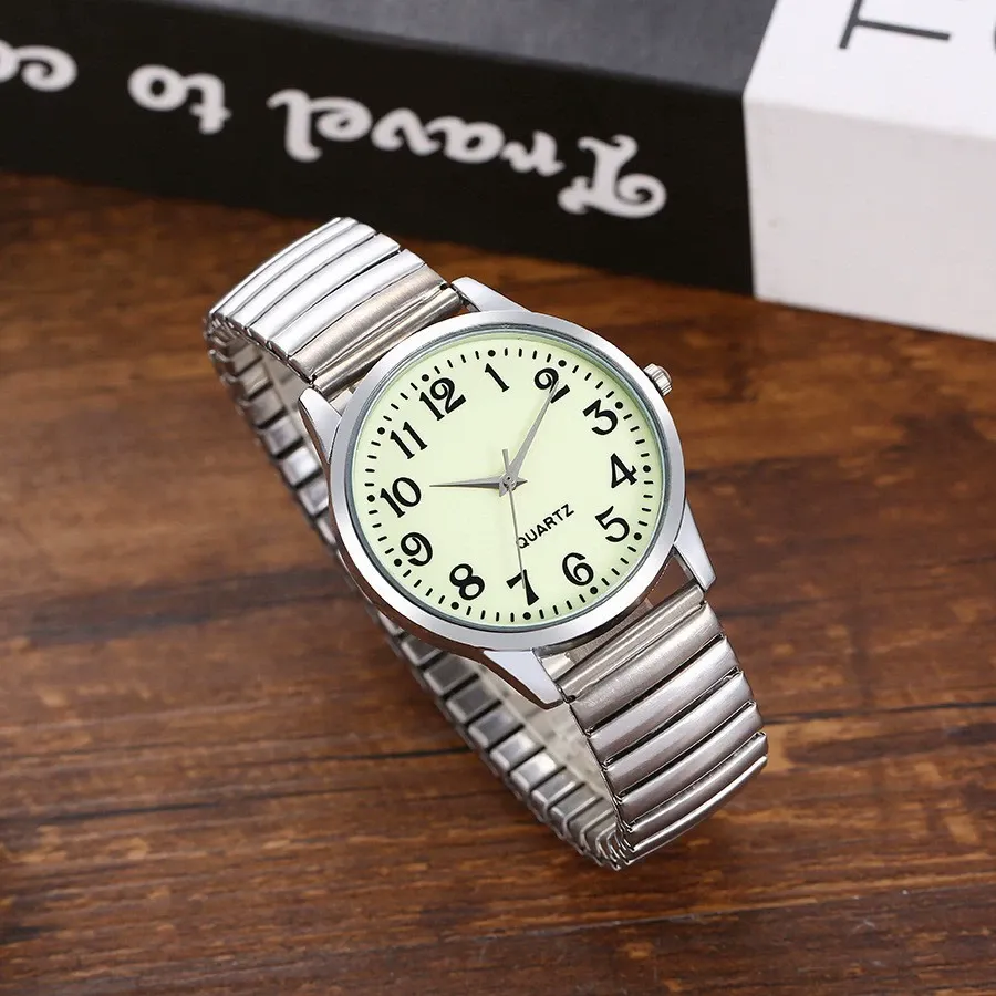 Elegant elastic spring alloy vintage watch wristwatch