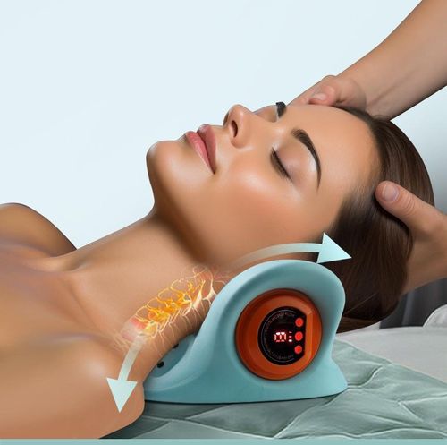 It's really relaxing to have a massage every day. shoulder and neck massager massage pillow portable home electric kneading neck EMS hot compress pulse