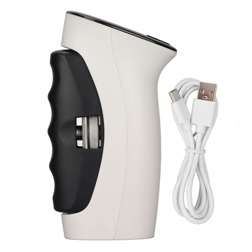 Electronic hand grip strengthener is an adjustable device for rehabilitation training and fitness professionals.