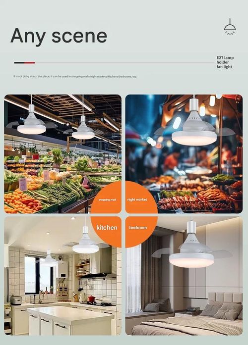 New style hall screw invisible fan light kitchen bedroom led chandelier fan small silent fan light