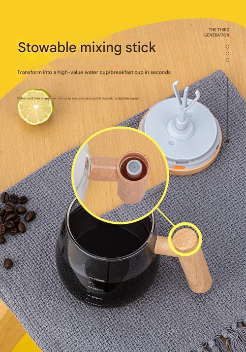Automatic Electric Stirring Glass Mug - Ins Style Self-Mixing Cup for Coffee Powder Honey, Quiet Rechargeable Travel Tumbler with Whisk for Drinks & Medicine