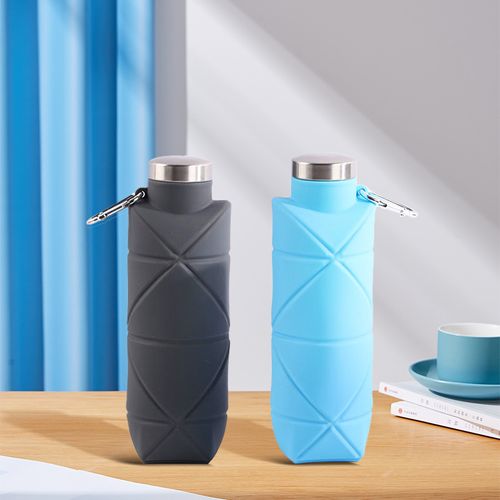 Collapsible Diamond-Shaped Silicone Water Bottle | Food-Grade Leakproof & Unbreakable | Portable Foldable Cup for Hiking, Camping, Travel | BPA-Free Eco-Friendly
