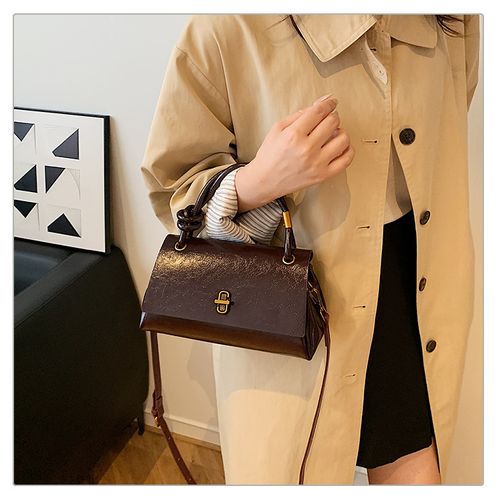 High-end, stylish handbag for women, niche trendy crossbody, shoulder bag, soft leather, versatile retro small square bag