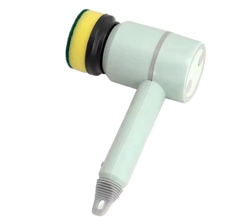 Multifunctional cleaning brush electric household long handle replaceable head kitchen dishwashing brush bathroom shoe brush with four brush heads