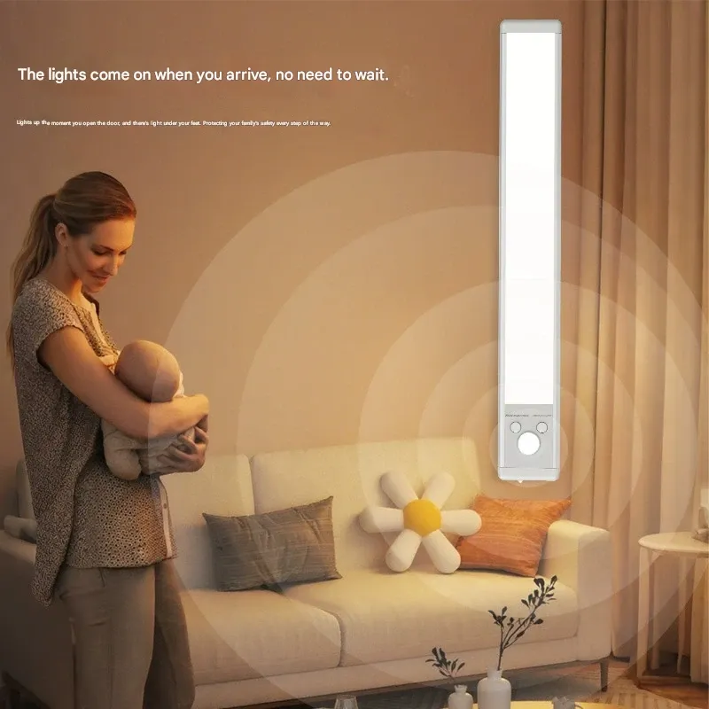 30cm Smart LED Human Body Induction Light Strip Rechargeable Self-Adhesive Night Light Table Lamp Wardrobe Wine Cabinet Cabinet Light