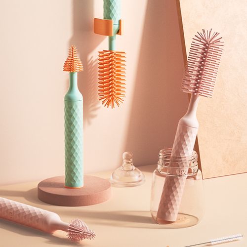 High Quality Removable Home Electric Baby Bottle Cleaner Bottle Cleaning Brush with Battery with Baby Clip