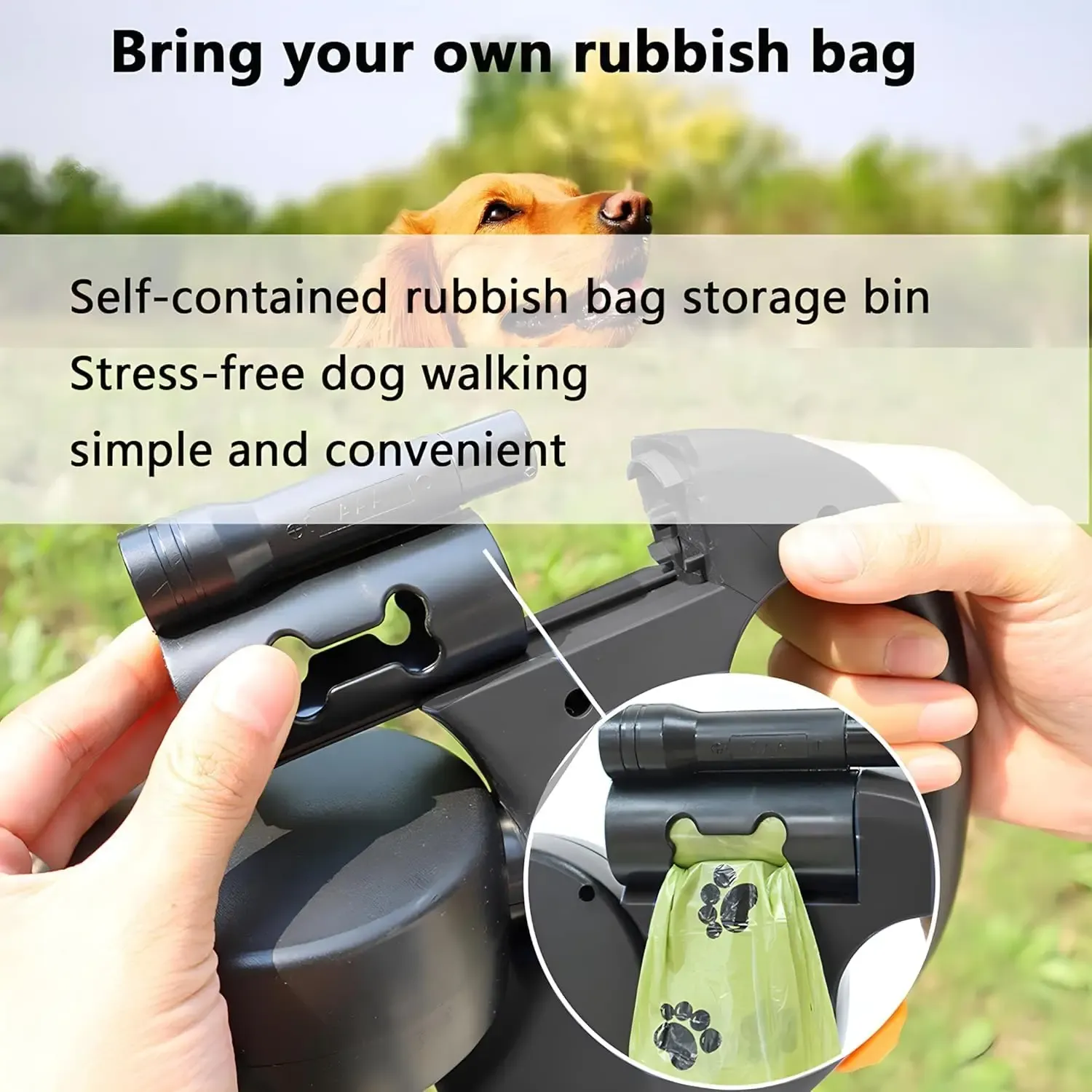 Dual Doggie Retractable Leash with Light (LED), 360 Coupler, Retractable Leash for Two Dogs