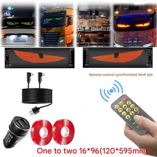 led car soft screen usb car flexible advertising screen APP bluetooth window glass devil eye display