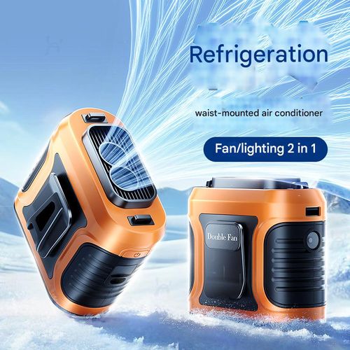 Portable fast cooInstant Cooling! USB Rechargeable LED Wind Speed Waist Fan – Mini Clip-On, Hanging Neck Fan, 3-Speed Adjustable, Summer Must-Haveling! USB charging LED wind speed waist fan Mini hanging neck waist fan with three-speed adjustment A must-have in summer
