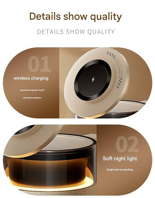 Wireless Charging Bluetooth Speaker Magnetic Desktop Phone Holder All-in-One Night Light Speaker Charging Base