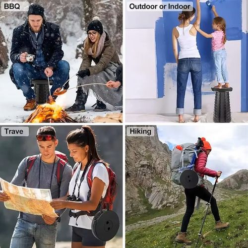 Portable Outdoor Adjustable Telescopic Stool Trendy Collapsible Fishing & Camping Stool Lightweight Travel-Ready Design with Height-Adjustable Function