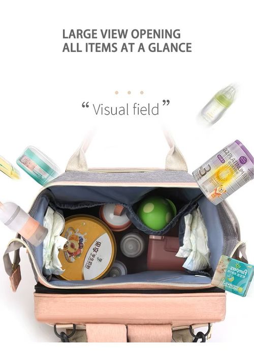 Multifunctional fashionable folding bed for mommy, simple and portable outdoor thermal insulation milk bottle storage bag, large capacity mother and baby bag