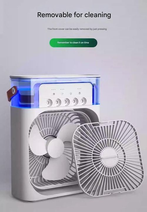 Ultra-Quiet 5-Blade USB Desk Fan with Mist Spray & Humidifier - 3-in-1 Cooling Fan for Office, Study Room, 7-Speed Adjustable, 12H Battery Life, Portable Personal Fan (LED Display)