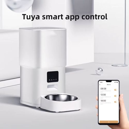 Pet Auto Feeder with WiFi - Smart Dog, Cat Food Dispenser, 6L Large Capacity, Anti-Clog Design, APP Control & Voice Recorder for Hassle-Free Feeding While Traveling