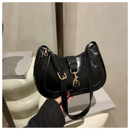 French-style luxury genuine leather shoulder bag with chain strap, women's baguette bag, 2025 new style, fashionable and versatile for commuting, shoulder bag, crossbody bag.
