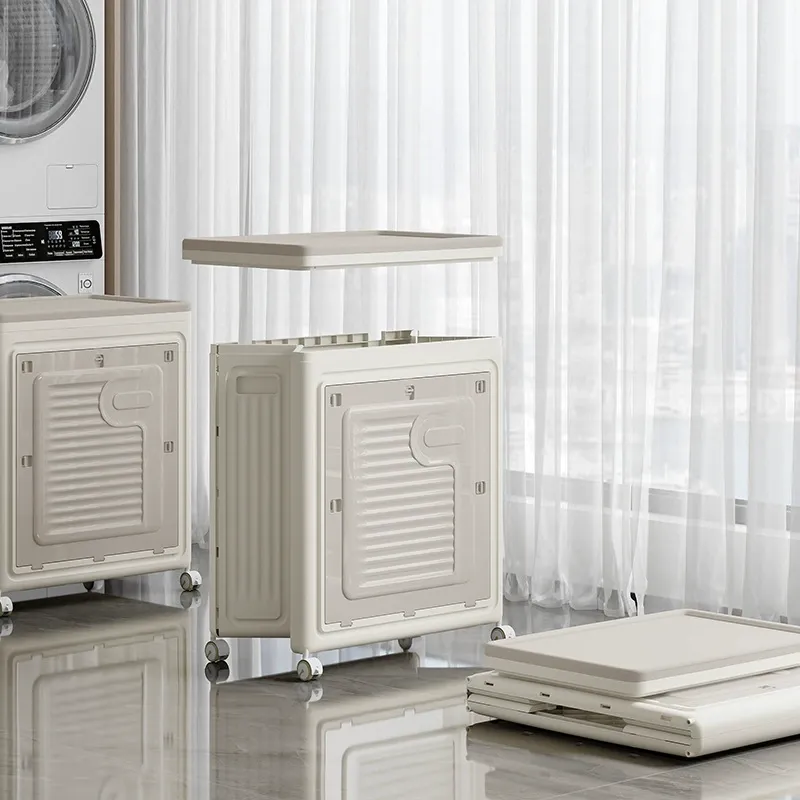 Folding storage box household large capacity thickened clothes storage box living room bedroom with lid plastic storage box