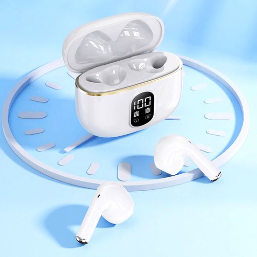 Smart Bluetooth in-ear headphones feature long-lasting noise cancellation.