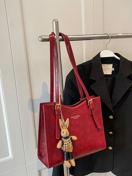 High-quality, large-capacity red shoulder bag tote bag