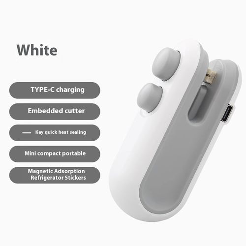Mini Handheld Sealer for Snacks Bags - Portable Heat Sealing Machine, One-Press Food Saver for Plastic Bags Home & Travel Use, Leak-Proof & Freshness Keeper