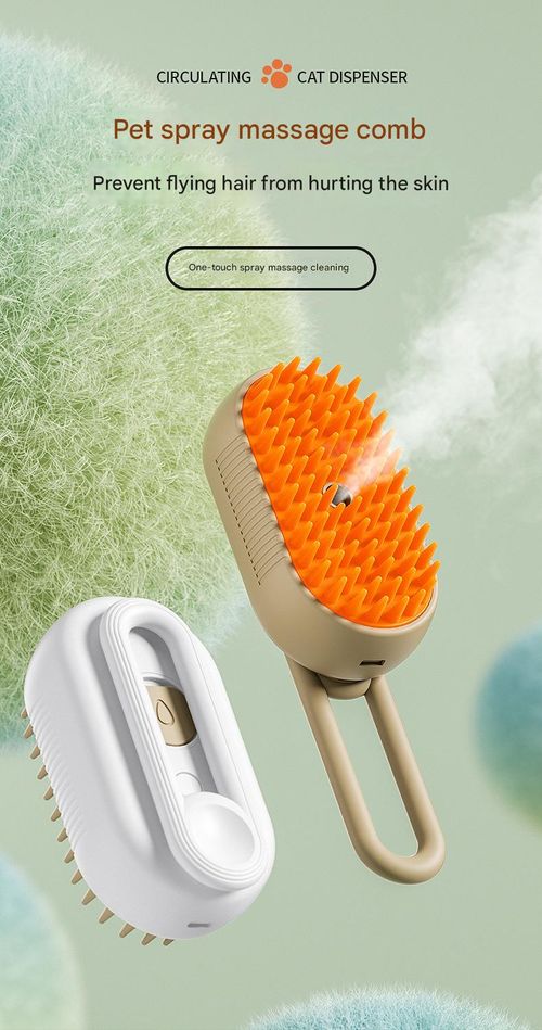 Cat Steam Brush for Cats Multifunctional Plastic Cat Dog Steaming Brush Pet Spray Wash Brush With Handle