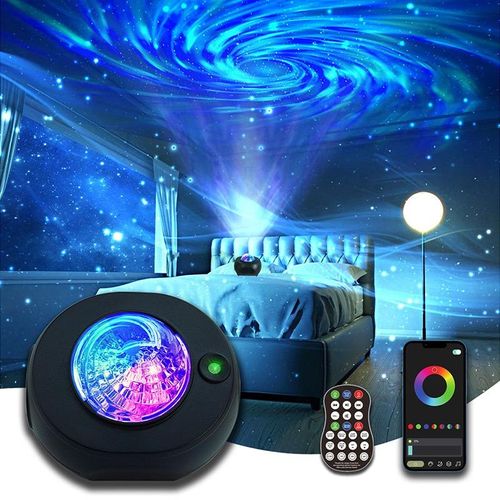 Swirling Aurora Star Projector, Bluetooth Music Ambient Light, Mobile App Controlled Galaxy Starry Sky Laser Magic Ball Projection Lamp